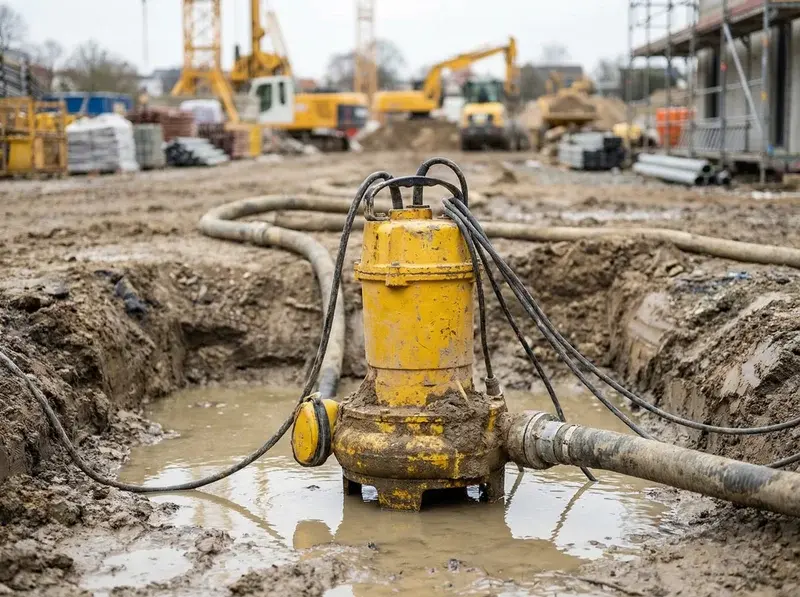 Bomba de aguas sucias de alquiler para saneamiento and drenaje en obras