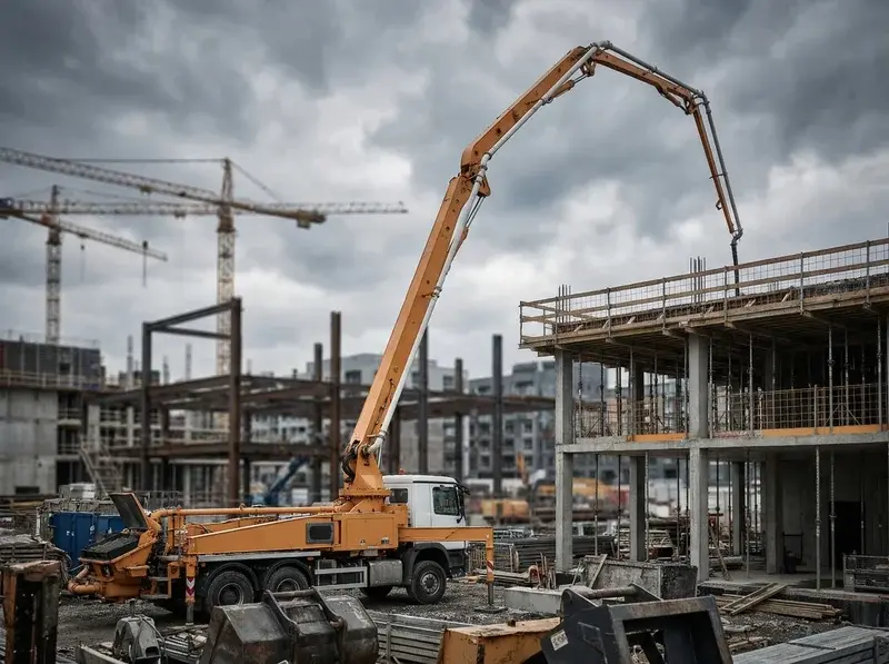 Bomba de hormigón de alquiler para bombeo en obras de gran altura y volumen