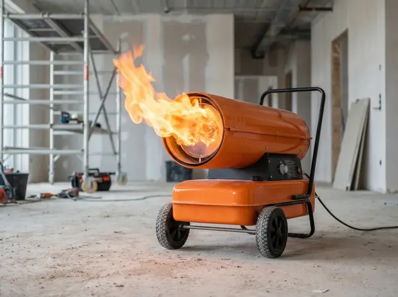 Cañón de calor industrial de alquiler para calefacción de obras en invierno