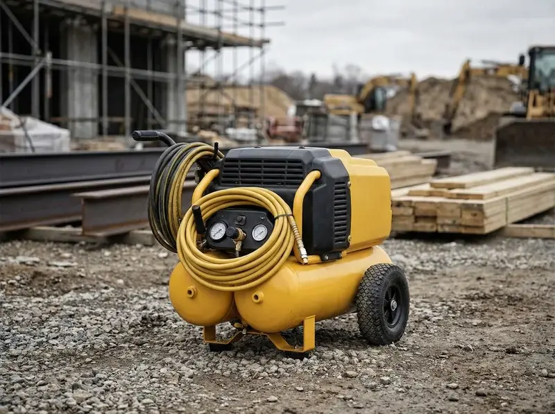Compresor de aire portátil de alquiler para herramientas neumáticas en obra