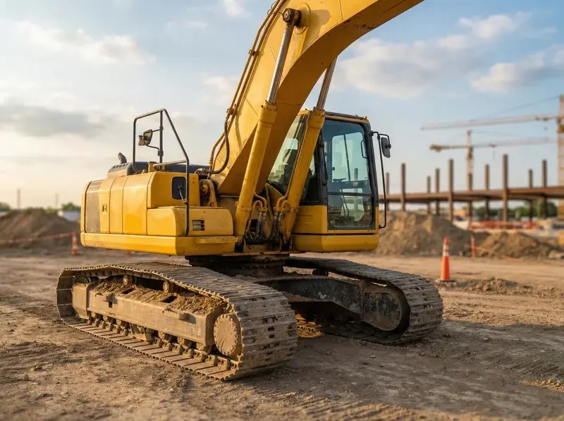 Excavadora de cadenas para alquiler en obras civiles e infraestructuras