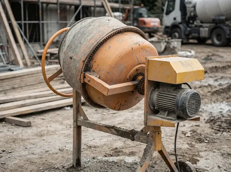 Hormigonera eléctrica portátil de alquiler para mezcla de hormigón en obra