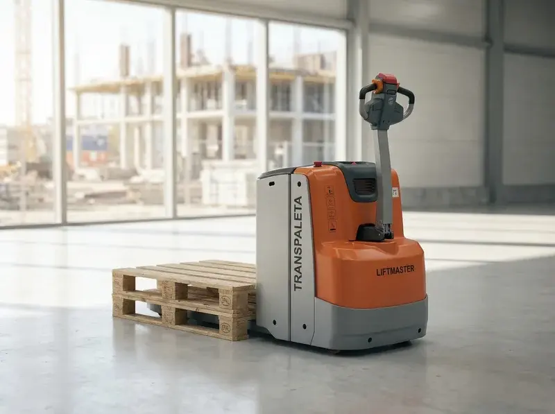 Transpaleta eléctrica de alquiler para movimiento de palés en almacén